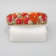 Adorable Beige Floral Hair Band