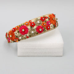 Adorable Beige Floral Hair Band
