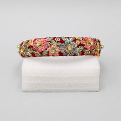 Cute Red Velvet Embroidered Hair Band