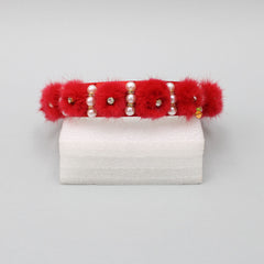 Red Pearly Fur Hair Band