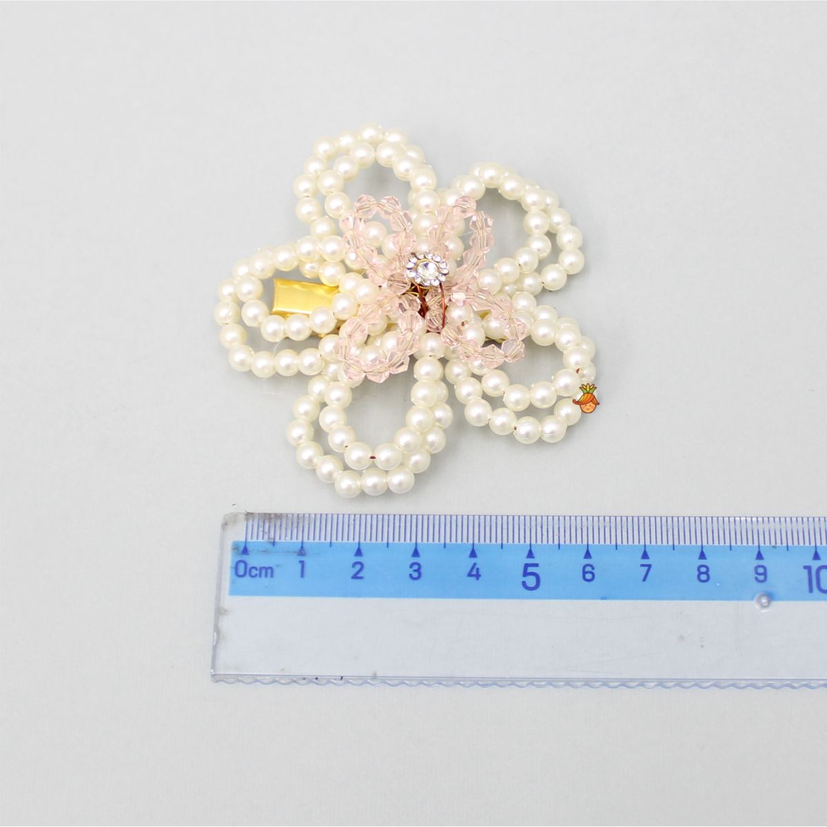 Handmade Pearly Flower Off White Hair Clip - Set Of 2