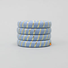 Powder Blue Thread And Gota Lace Work Bangle - Set Of 4