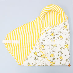 Kite Shaped Wildflowers Printed Yellow Baby Wrap