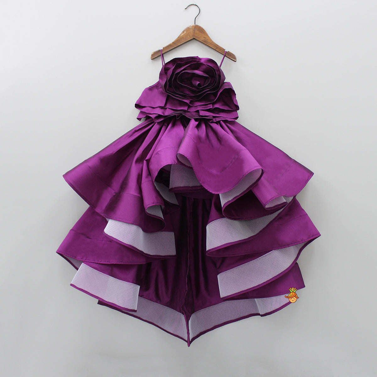 Beautiful Cut Dana And Sequins Work Ruffled Dual Tone Dress | Little Muffet