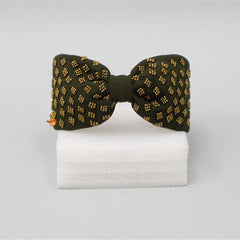Olive Green Embroidered Knot Detail Hair Band
