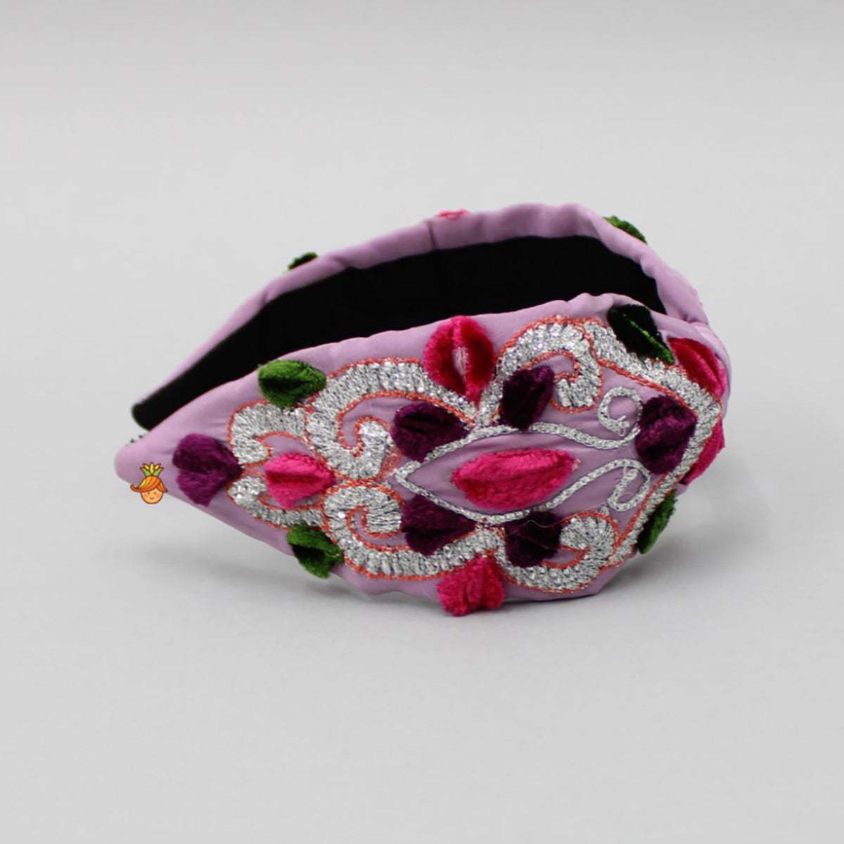 Lilac Embroidered Knot Hair Band