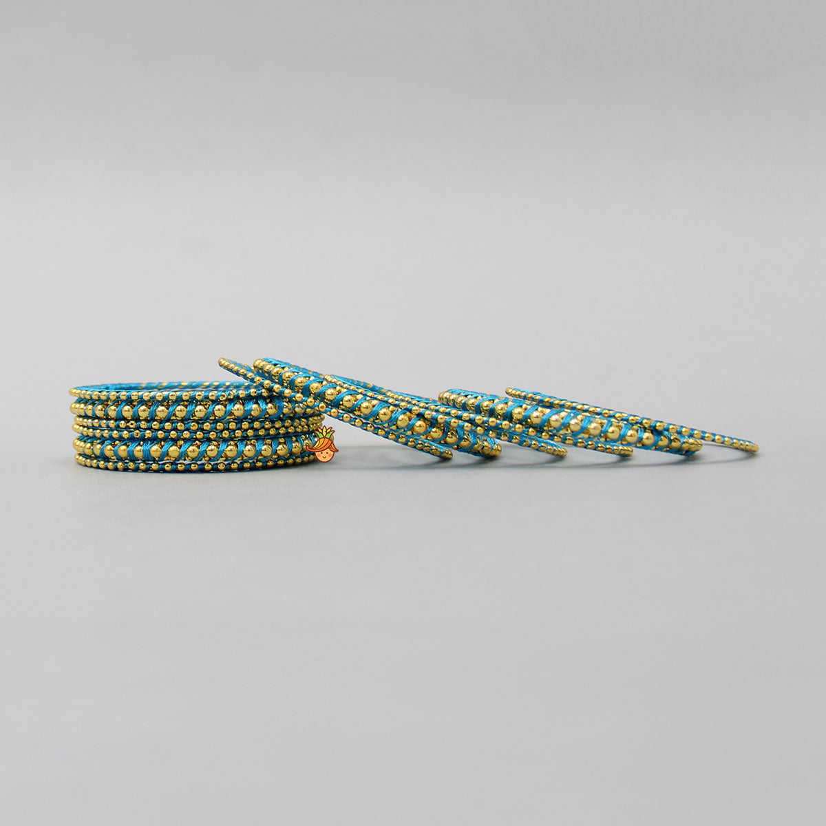 Sky Blue Hand Woven Silk Thread Bangles