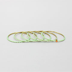 Wave Design Green Bangles - Set Of 12