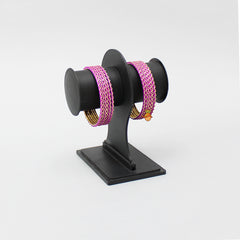 Wave Design Pink Bangles - Set Of 12