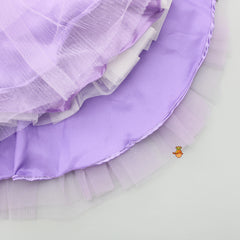 Pre Order: Elegant Lilac Layered Dress With Matching Spiral Bowie Head Band