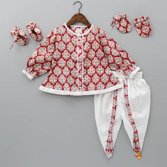 Pre Order: Ethnic Floral Printed Infant Baby Set With Swaddle