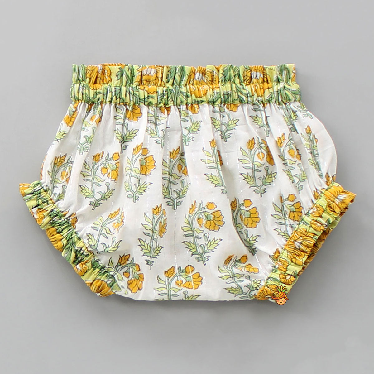 Hand Block Printed Multicolour Infant Baby Set With Swaddle