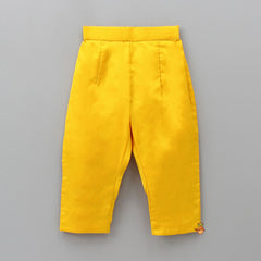 Pre Order: Yoke Embroidered Yellow Top And Pant