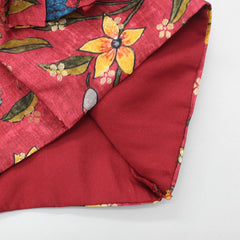 Floral Printed Ruffled Yoke Maroon Top And Lehenga With Net Dupatta