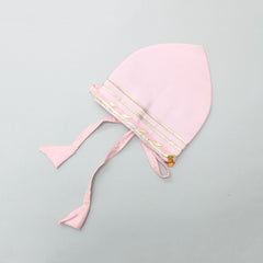 Pre Order: Lotus Printed Angarkha Style Black Top And Gota Lace Detail Pink Dhoti With Matching Mukut