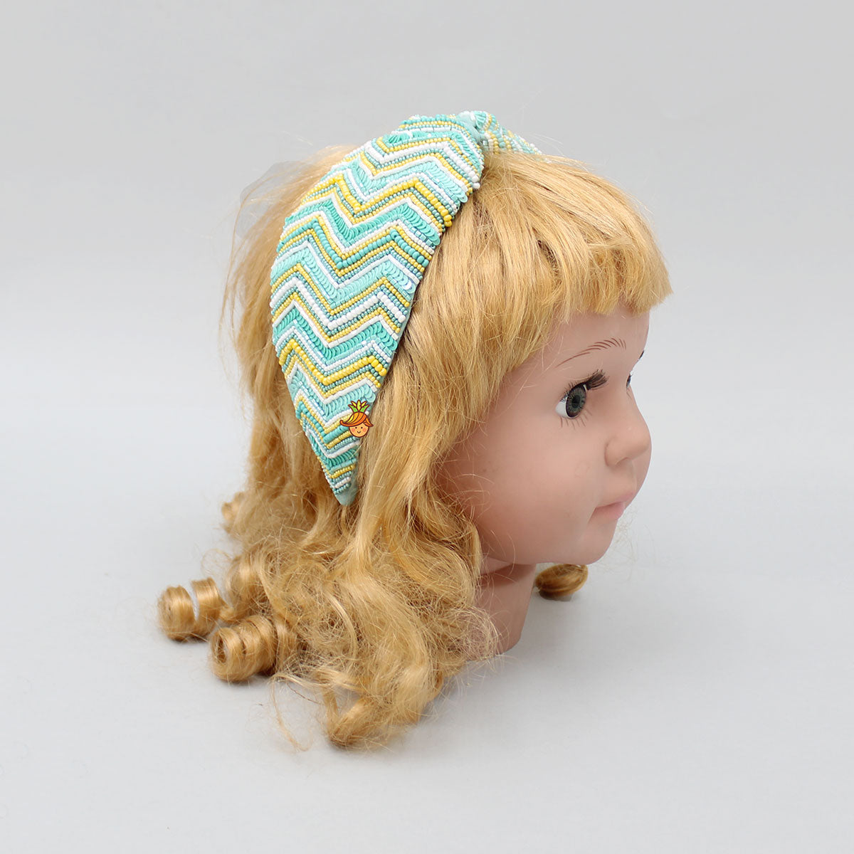 French Crepe Chevron Embroidered Hair Band