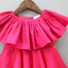 Pre Order: Pretty Pink Puffed Flare Silk Dress