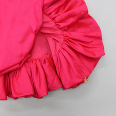 Pre Order: Pretty Pink Puffed Flare Silk Dress