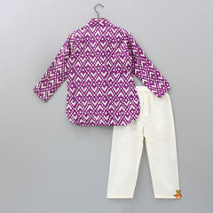 Pre Order: Contrasting Sequins Work Front Placket Purple Kurta And Pyjama