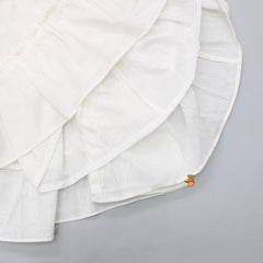 Pre Order: Pin Tuck Detail White Linen Dress