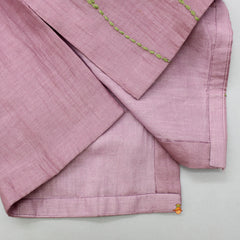 Pre Order: Applique Embroidered Lilac Kurta With Pant