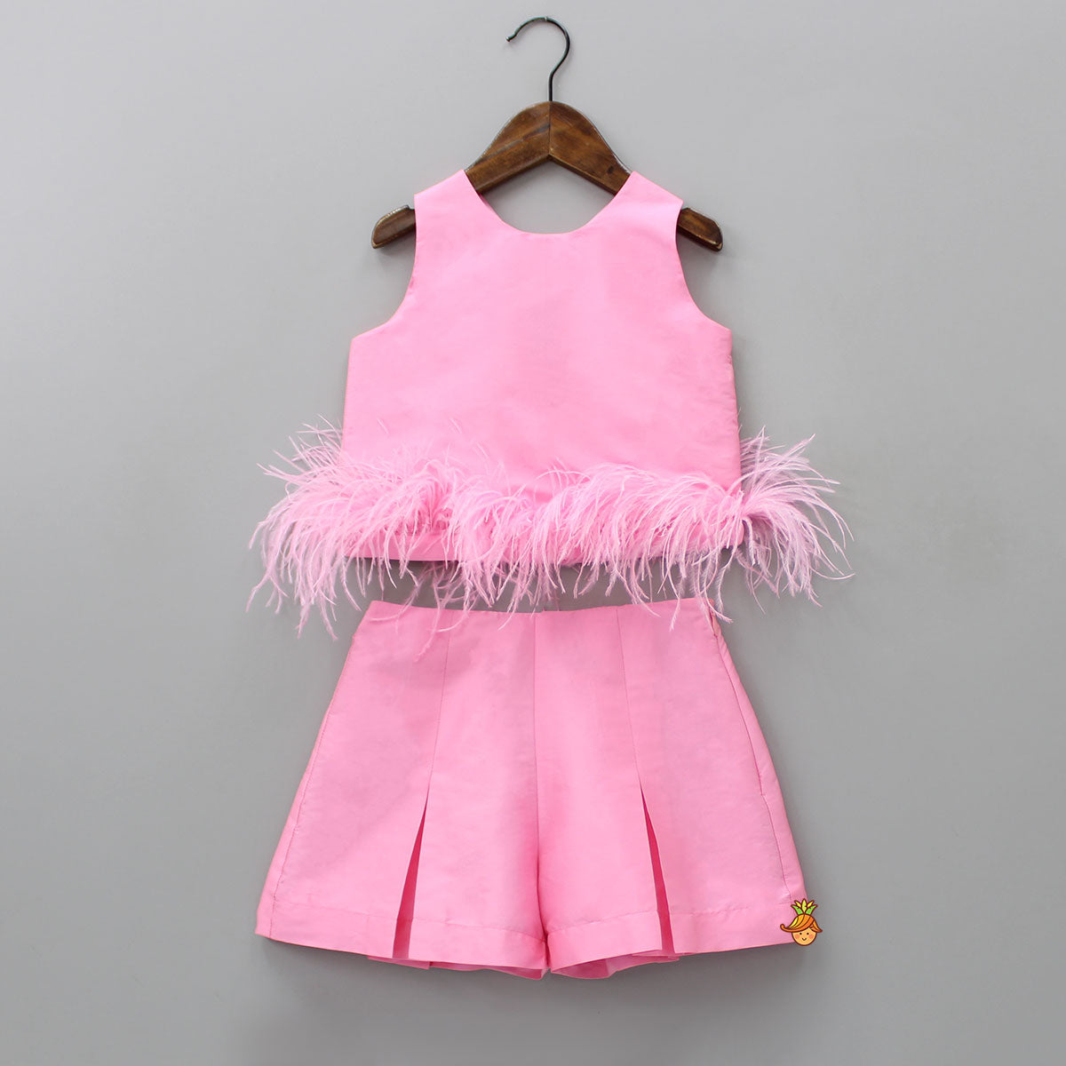 Pre Order: Playful Pink Top With Skirt Style Shorts