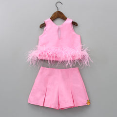 Pre Order: Playful Pink Top With Skirt Style Shorts