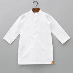 Pre Order: Ethnic Cotton White Kurta With Bandhani Printed Stylish Jacket And Pyjama
