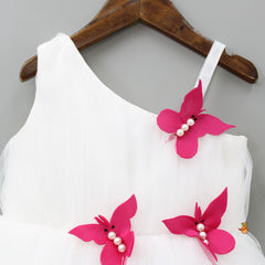 Pre Order: Gorgeous One Shoulder Ruffled Hem Butterfly Dress