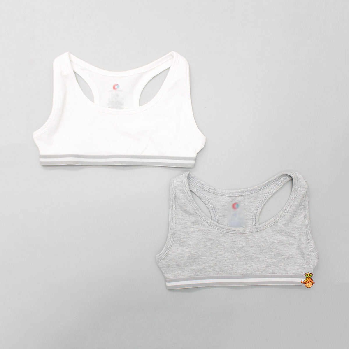White And Grey Sports Beginners Bra - Set Of 2