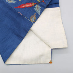 Pre Order: Silk Kurta With Lotus Embroidered Jacket And Pyjama