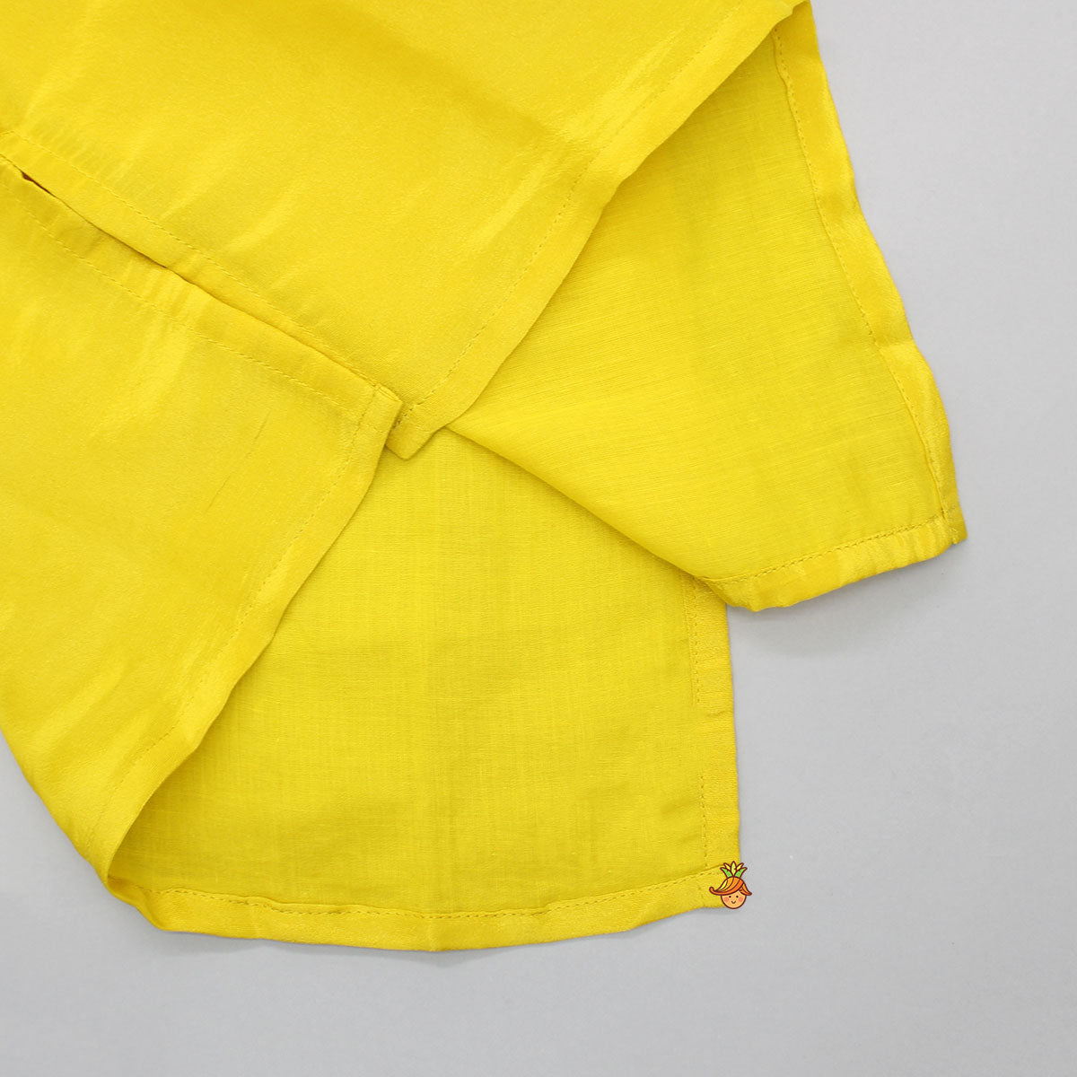 Thread Embroidered Yellow Kurta With Stylish Cut Out Jacket And Pyjama