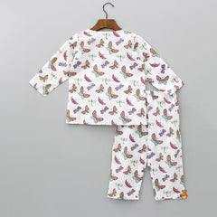 Butterflies Printed Multicolour Sleepwear