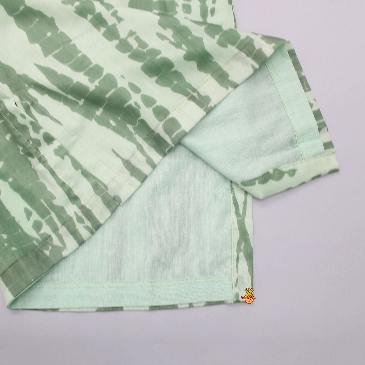 Green Shibori Printed Kurta With Embroidered Jacket And Churidar