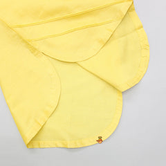 Pre Order: Krishna Hand Embroidered Short Sleeves Yellow Kurta And Leheriya Dhoti