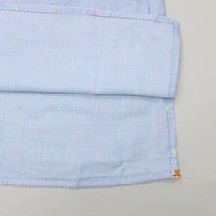 Pre Order: Multicolour Booti Embroidered Blue Kurta With White Pyjama
