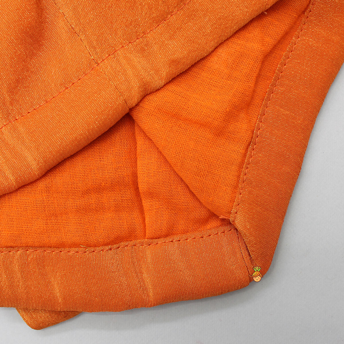 Orange Gota Embroidered Yoke Top And Scalloped Hem Lehenga
