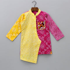 Pre Order: Stylish Leheriya And Bandhani Printed Kurta With Pyjama