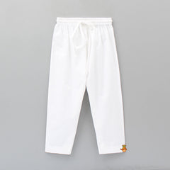 Pre Order: Pin Tuck Detailed Leheriya Printed Kurta With White Pyjama