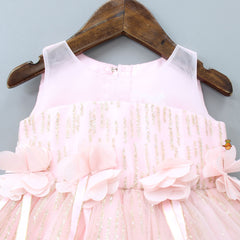 Pretty Shimmery Dress With Matching Booties And Hair Clip