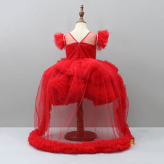 Pre Order: Frilly Layered Red Dress With Detachable Trail