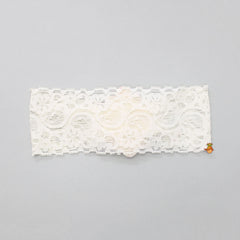 Beautiful Off White Lace With Embroidered Patch Head Band
