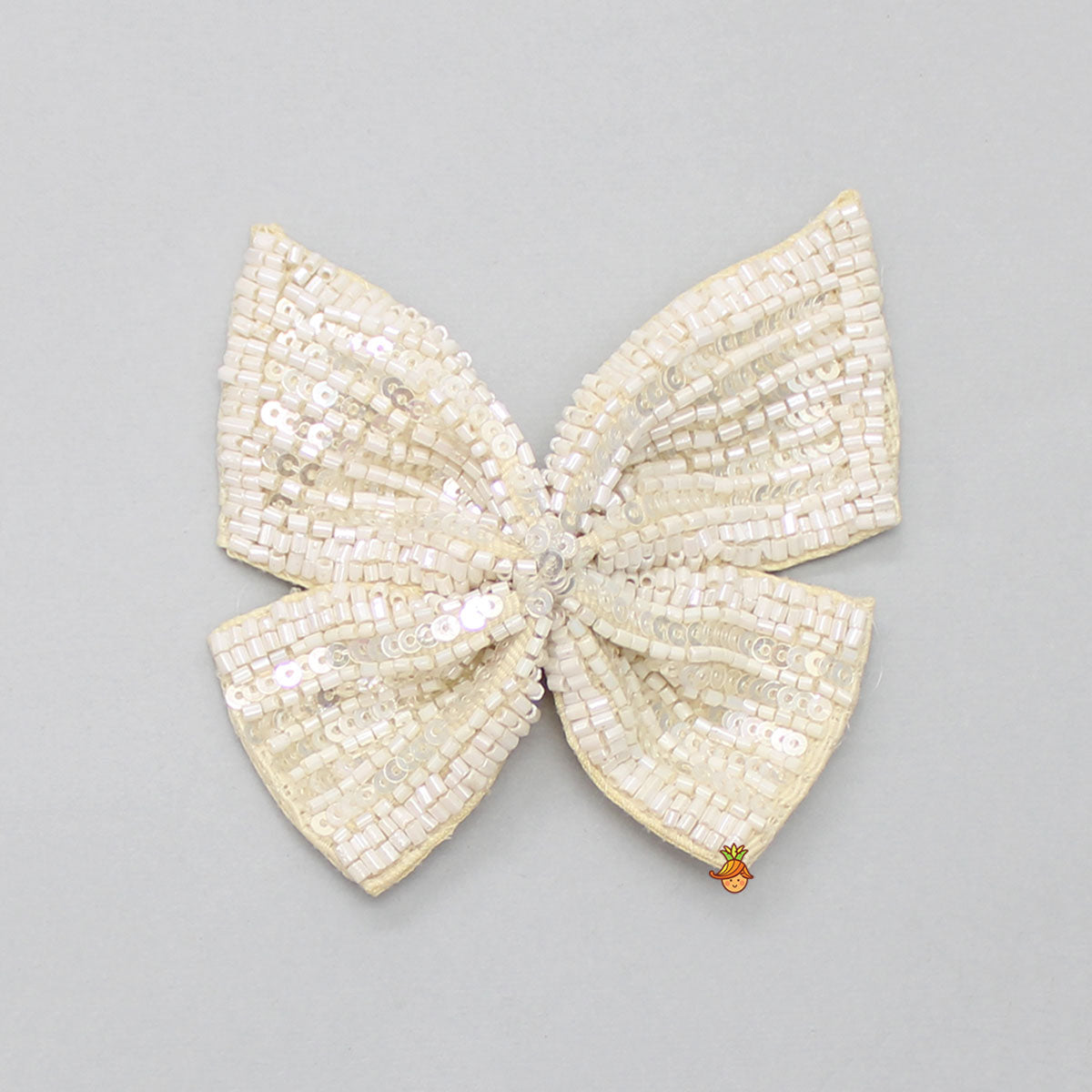 Beautiful Sequins Embroidered Cream Hair Clip