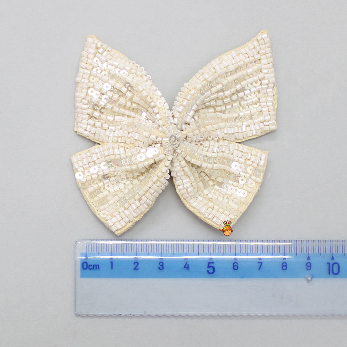 Beautiful Sequins Embroidered Cream Hair Clip