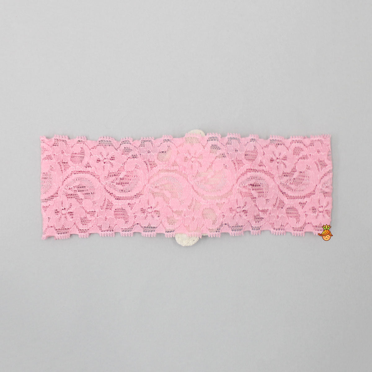 Stylish Lace With Embroidered Patch Work Pink Head Band