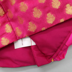 Brocade Pink Top With Drape Dupatta And Lehenga