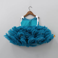 Glamorous Layered Frilled Dress With Hair Clip