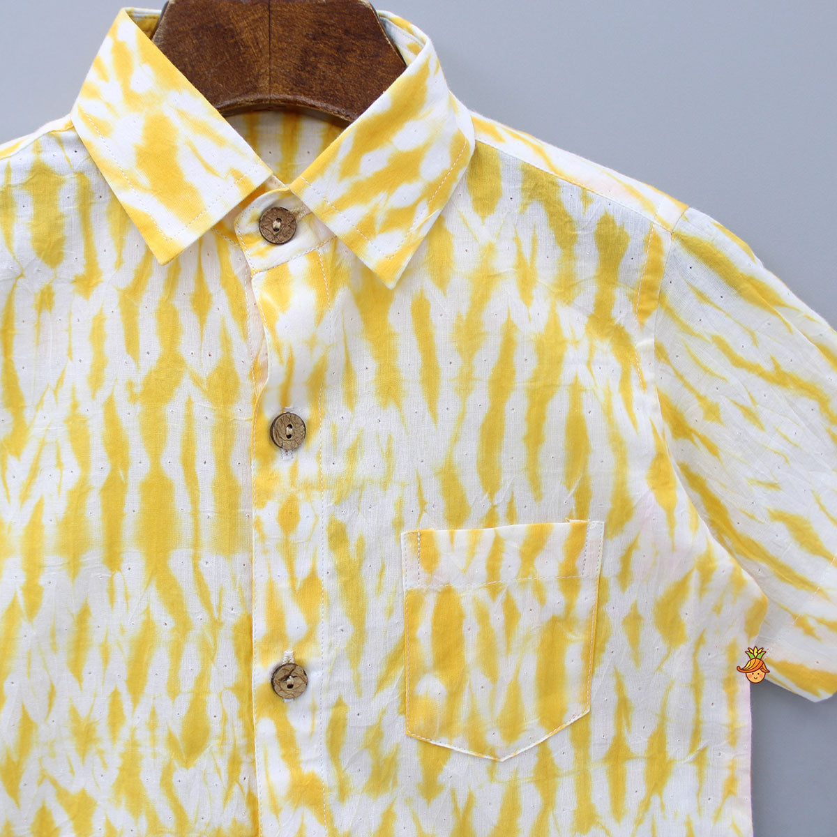 Shibori Printed Yellow Shirt