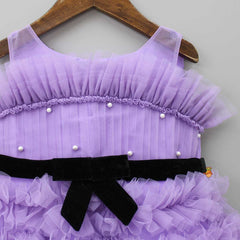Ruffled Dress With Attached Bowy Belt