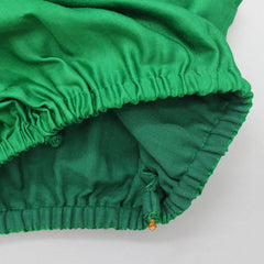 Pre Order: Elegant Green Top With Scalloped Hem Cape And Tulip Pant